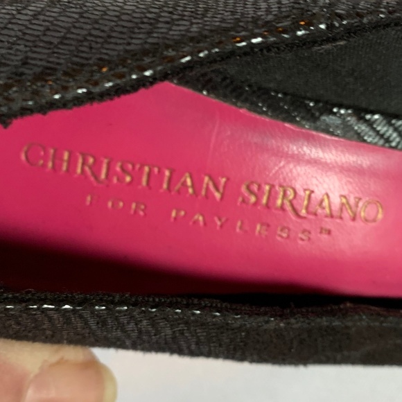 Christian Siriano for Payless Black Faux Snakeskin Open Toe Heels with a Bow! - Picture 6 of 9